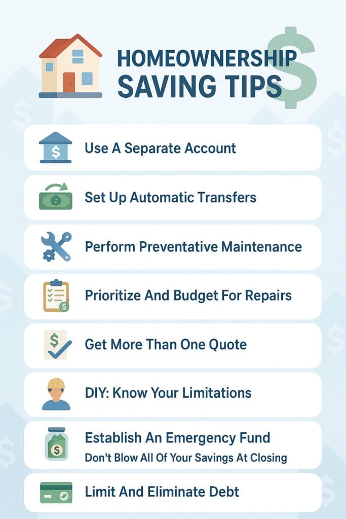 Homeownership Saving TIps Infographic